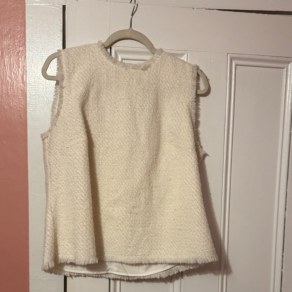 Ann Taylor Ivory Textured Knit Top
